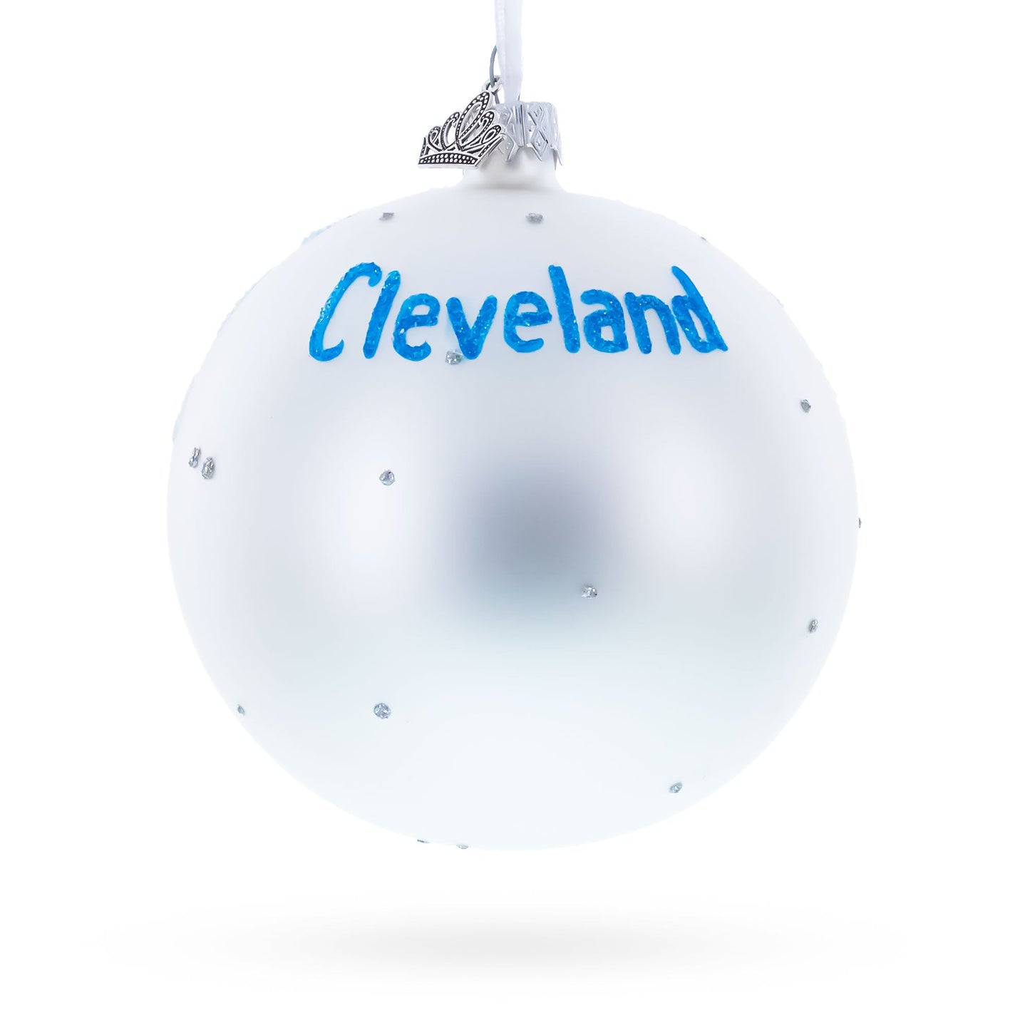 Cityscape of Cleveland, Ohio Glass Ball Christmas Ornament