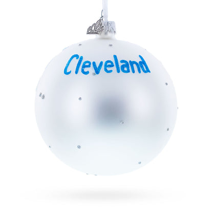 Cityscape of Cleveland, Ohio Glass Ball Christmas Ornament