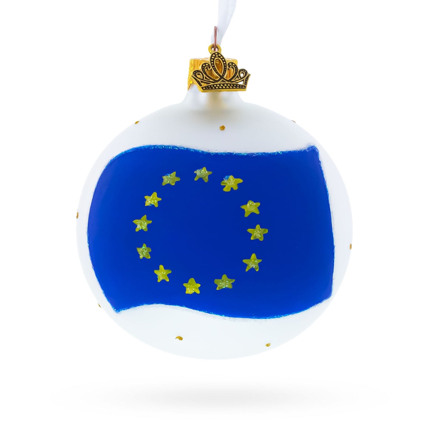 Flag of European Union Glass Ball Ornament 3.25 Inches