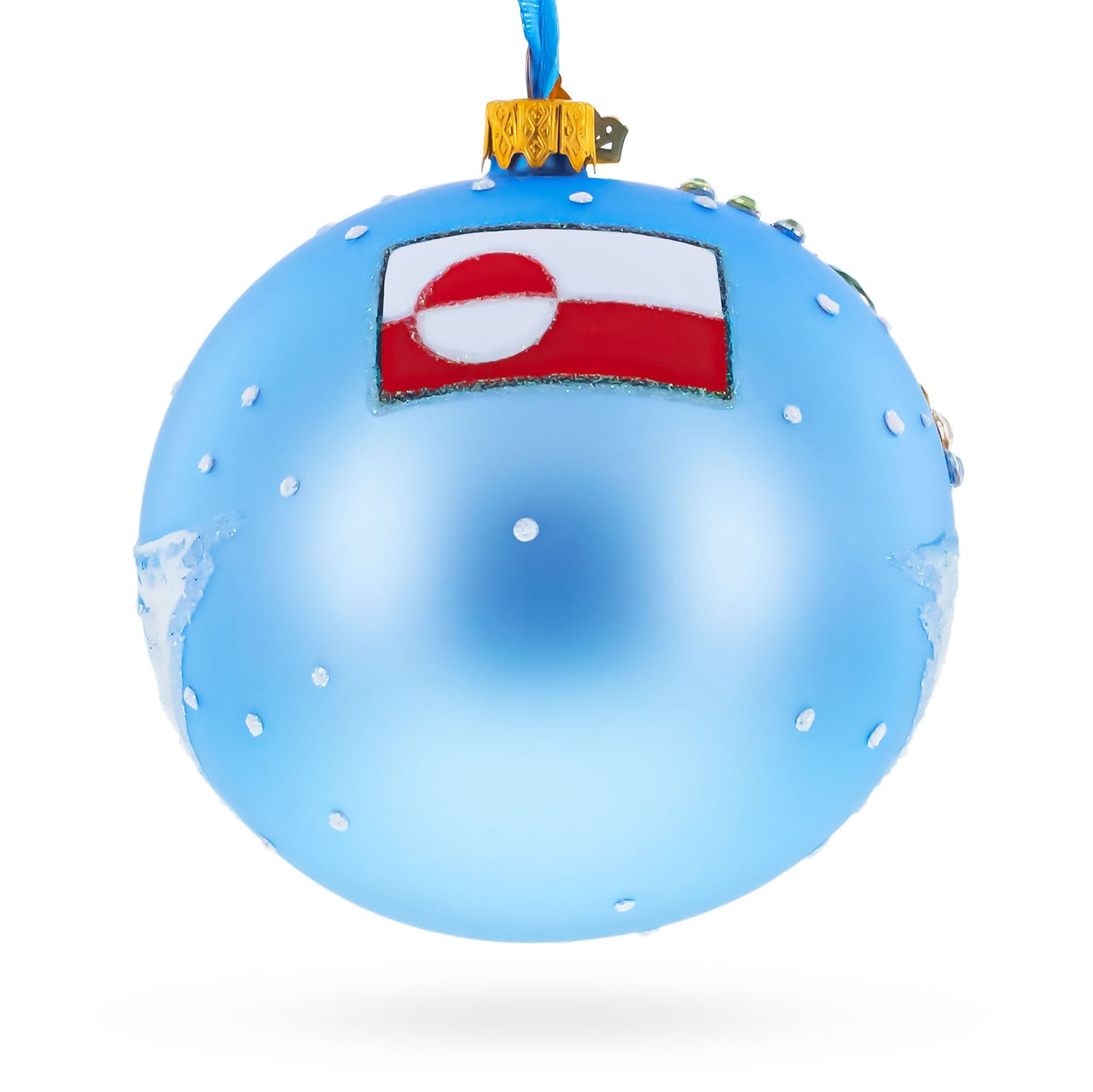 Greenland's Northern Lights Glass Ball Christmas Ornament