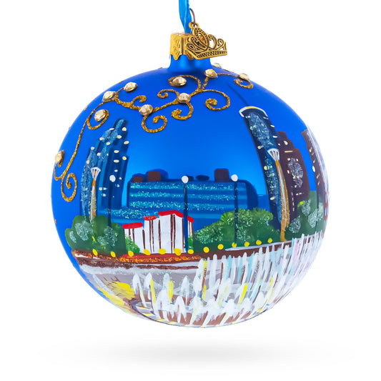 Atlanta, Georgia Jeweled Glass Ball Christmas Ornament 4 Inches