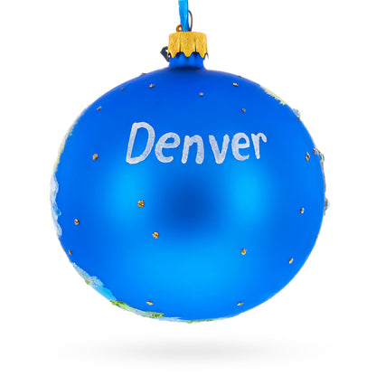 Denver, Colorado Jeweled Glass Ball Christmas Ornament 4 Inches
