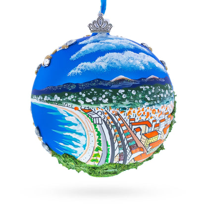 Castle Hill (Colline du Chateau), Nice, France Glass Ball Christmas Ornament
