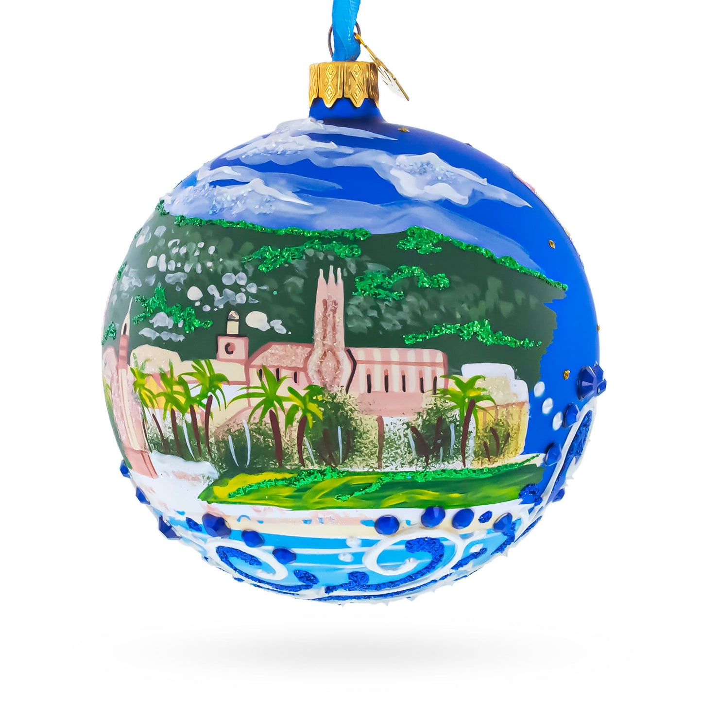 Cathedral of Santa Maria of Palma (La Seu), Mallorca, Spain Glass Ball Christmas Ornament