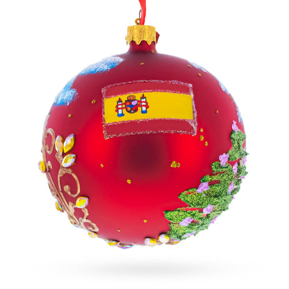 The Plaza de España (Spain Square) Sevilla, Spain Glass Ball Christmas Ornament