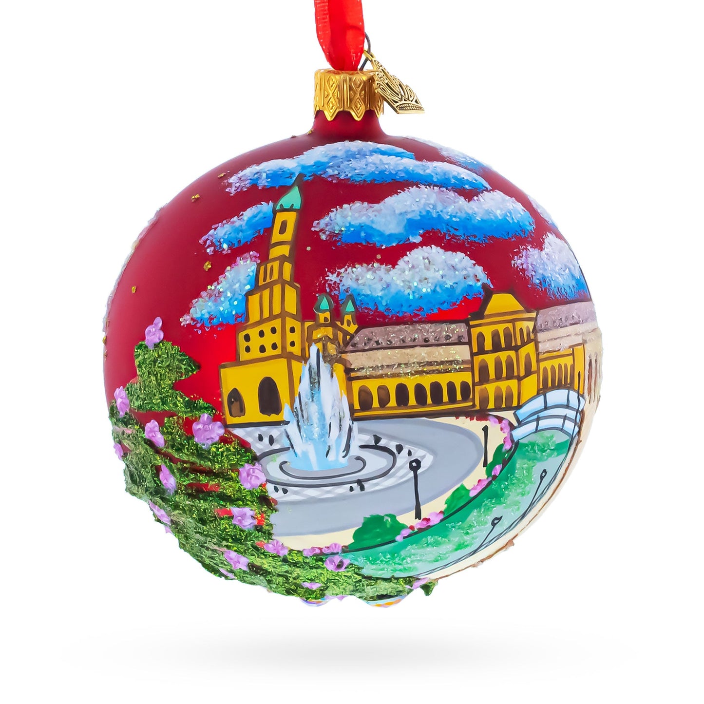 The Plaza de España (Spain Square) Sevilla, Spain Glass Ball Christmas Ornament