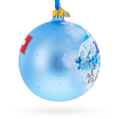 Matterhorn, Zermatt, Switzerland Jeweled Glass Ball Christmas Ornament 4 Inches