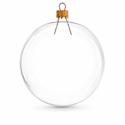 Set of 6 Clear Glass Ball Christmas Ornaments DIY Craft 3.25 Inches