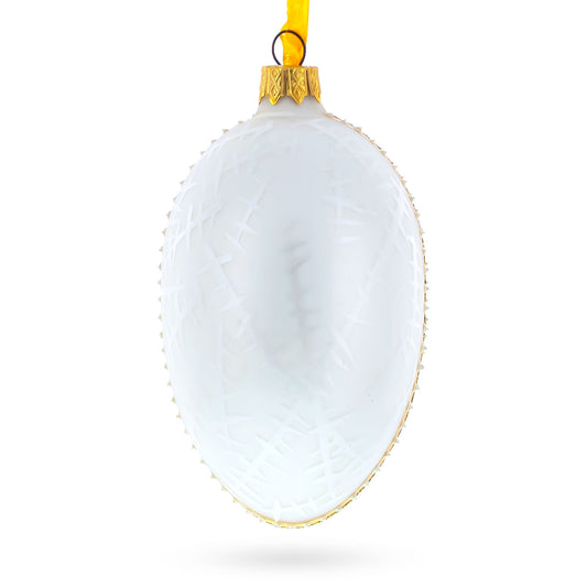 1913 Noble Ice Royal Egg Glass Ornament 4 Inches