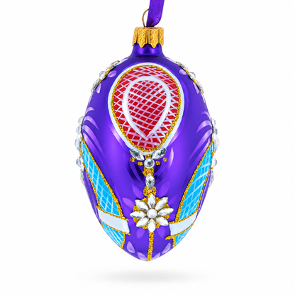 Milan Designer Luxury Flower Earrings Glass Egg Christmas Ornament 4 Inches