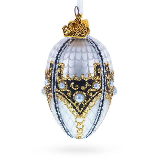 Mother of Pearl Mini Glass Egg Ornament 2.9 Inches