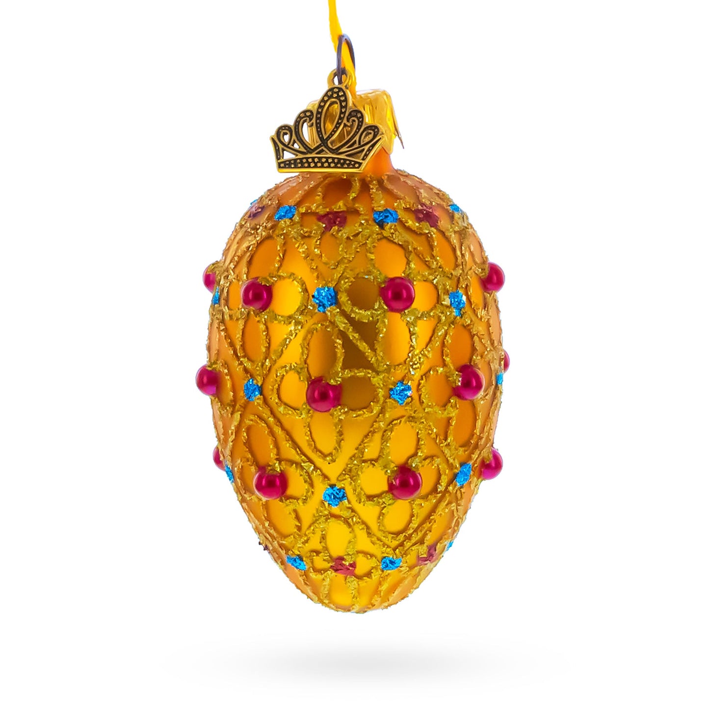 Royal Coronation Mini Glass Egg Ornament 2.9 Inches
