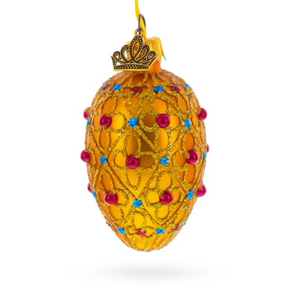 Royal Coronation Mini Glass Egg Ornament 2.9 Inches