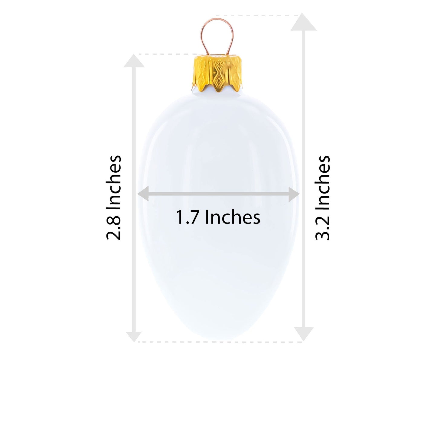 Red and Gold with Green Swirls and Jewel Accents Mini Glass Egg Ornament 2.9 Inches