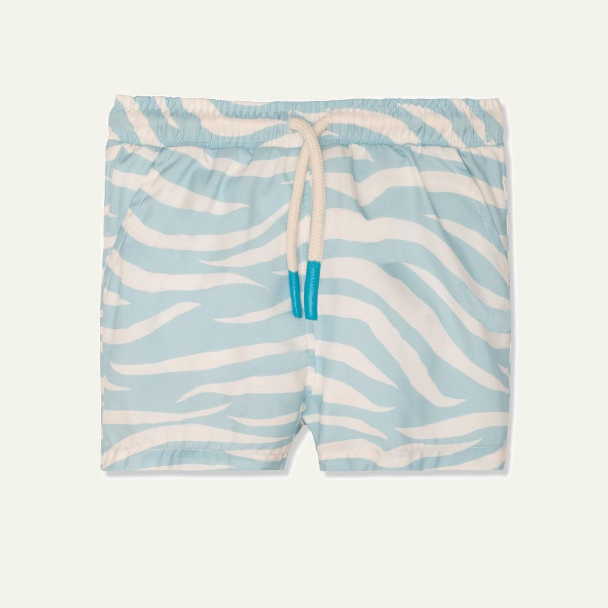 Seaqual Recycled Polyester Blue Zebra Kid Swim Trunks - Natural/sterling Blue
