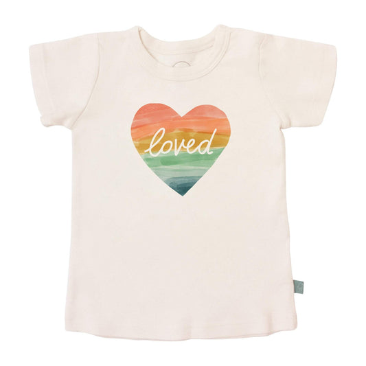 graphic tee | loved rainbow heart