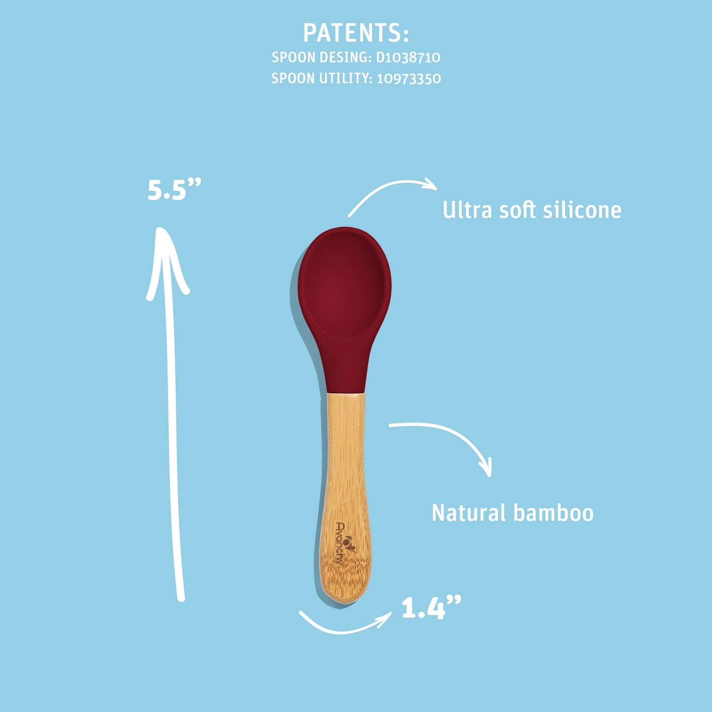 Baby Spoon Regular Scoop | Bamboo & Silicone
