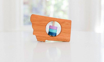 Montana State Wooden Baby Rattle™