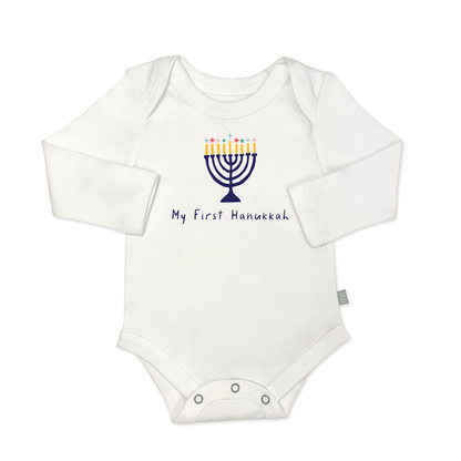 long sleeve graphic bodysuit | my first hanukkah