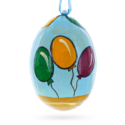 Labrador Retriever Dog with Balloons Wooden Christmas Ornament 3 Inches