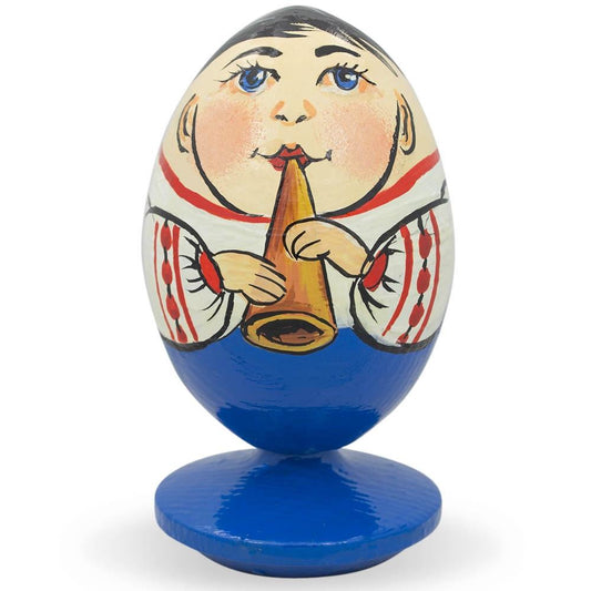 Ukrainian Boy in Embroidered Shirt Wooden Figurine
