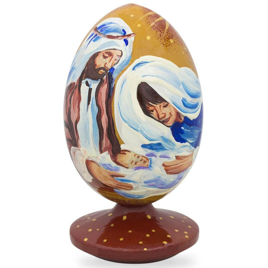 The Holy Family and Newborn Jesus Nativity Scene Wooden Figurine