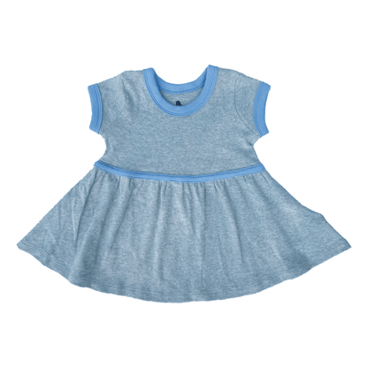 short sleeve twirl dress | periwinkle colorblock