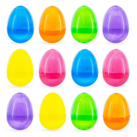 Set of 12 Iridescent Plastic Eggs 2.25 Inches