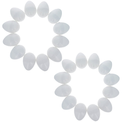 Set of 24 White Plastic Easter Eggs 2.25 Inches