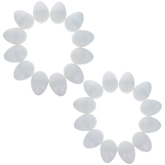 Set of 24 White Plastic Easter Eggs 2.25 Inches