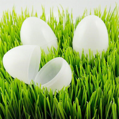 Set of 24 White Plastic Easter Eggs 2.25 Inches