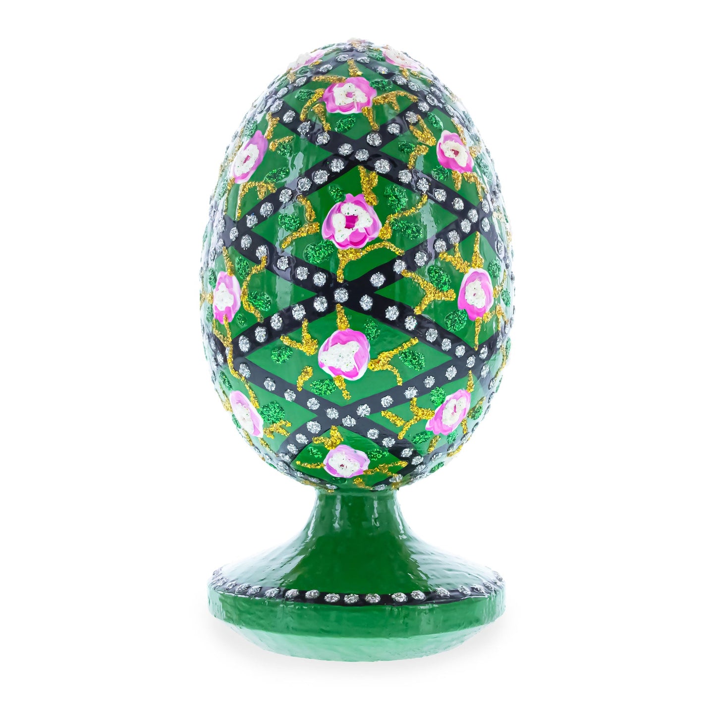 1907 Rose Trellis Royal Wooden Egg