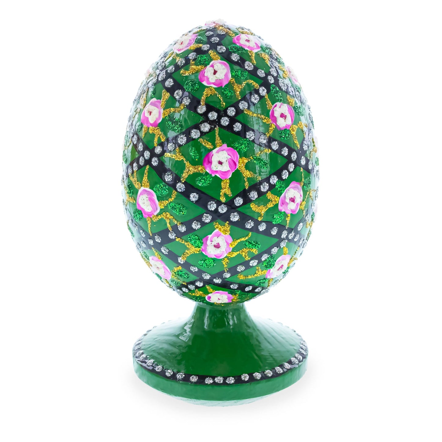 1907 Rose Trellis Royal Wooden Egg