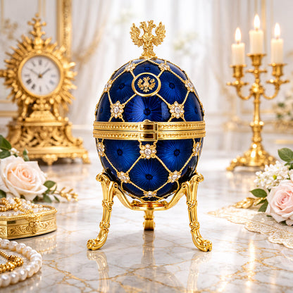 Coat of Arms Blue Royal Inspired Easter Egg
