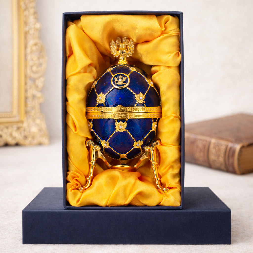 Coat of Arms Blue Royal Inspired Easter Egg