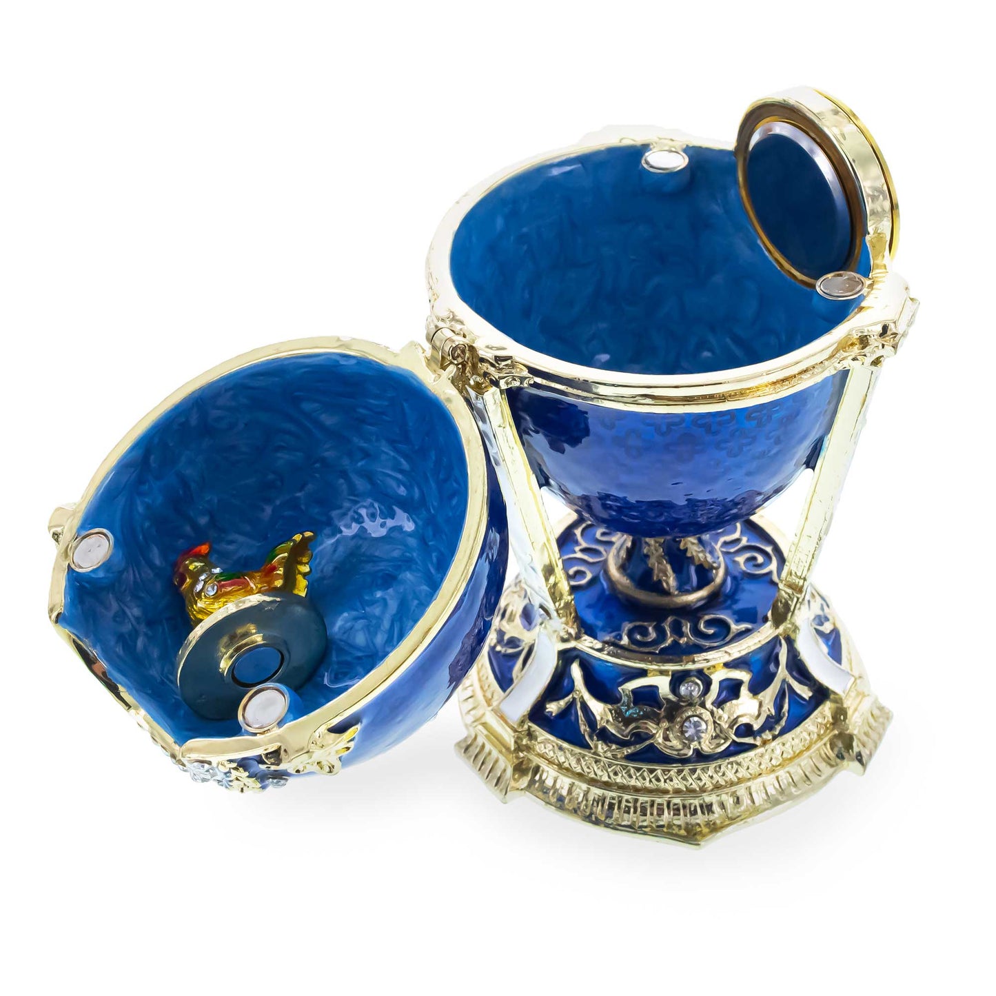 1900 Cockerel Royal Imperial Easter Egg in Blue