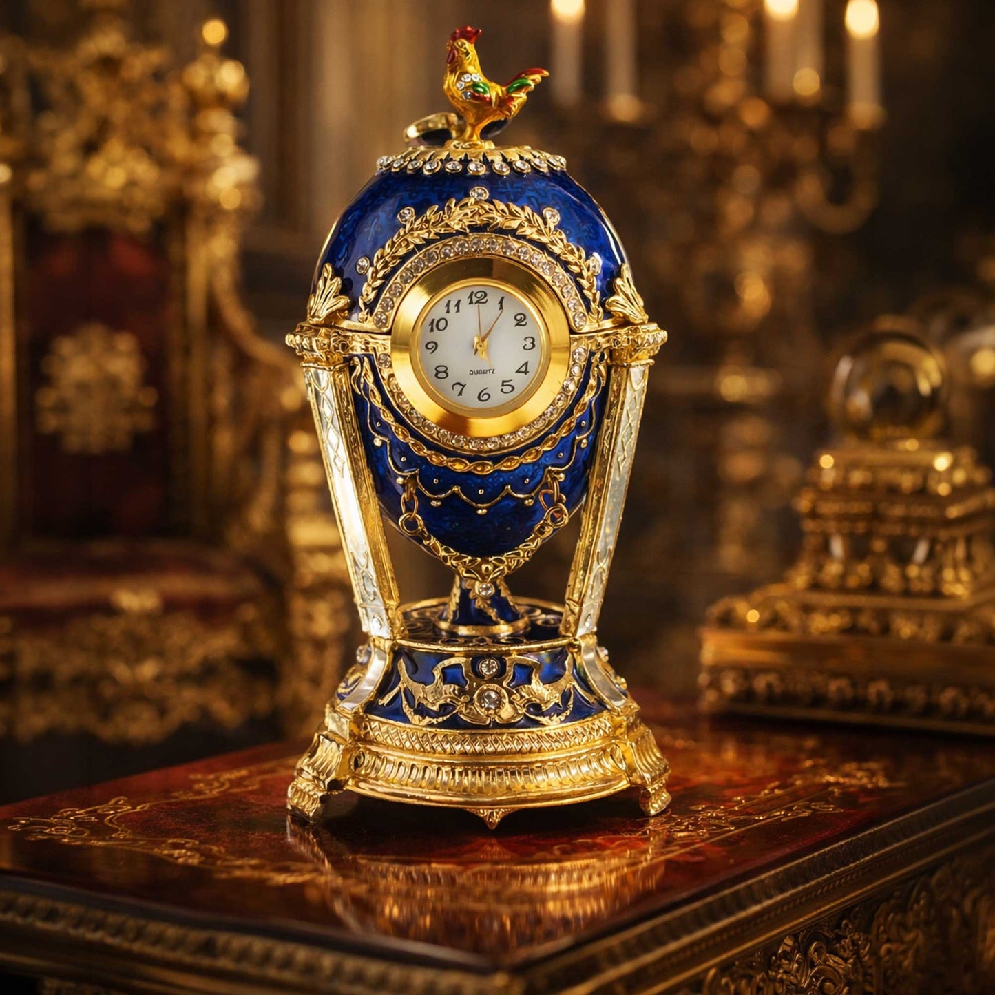 1900 Cockerel Royal Imperial Easter Egg in Blue