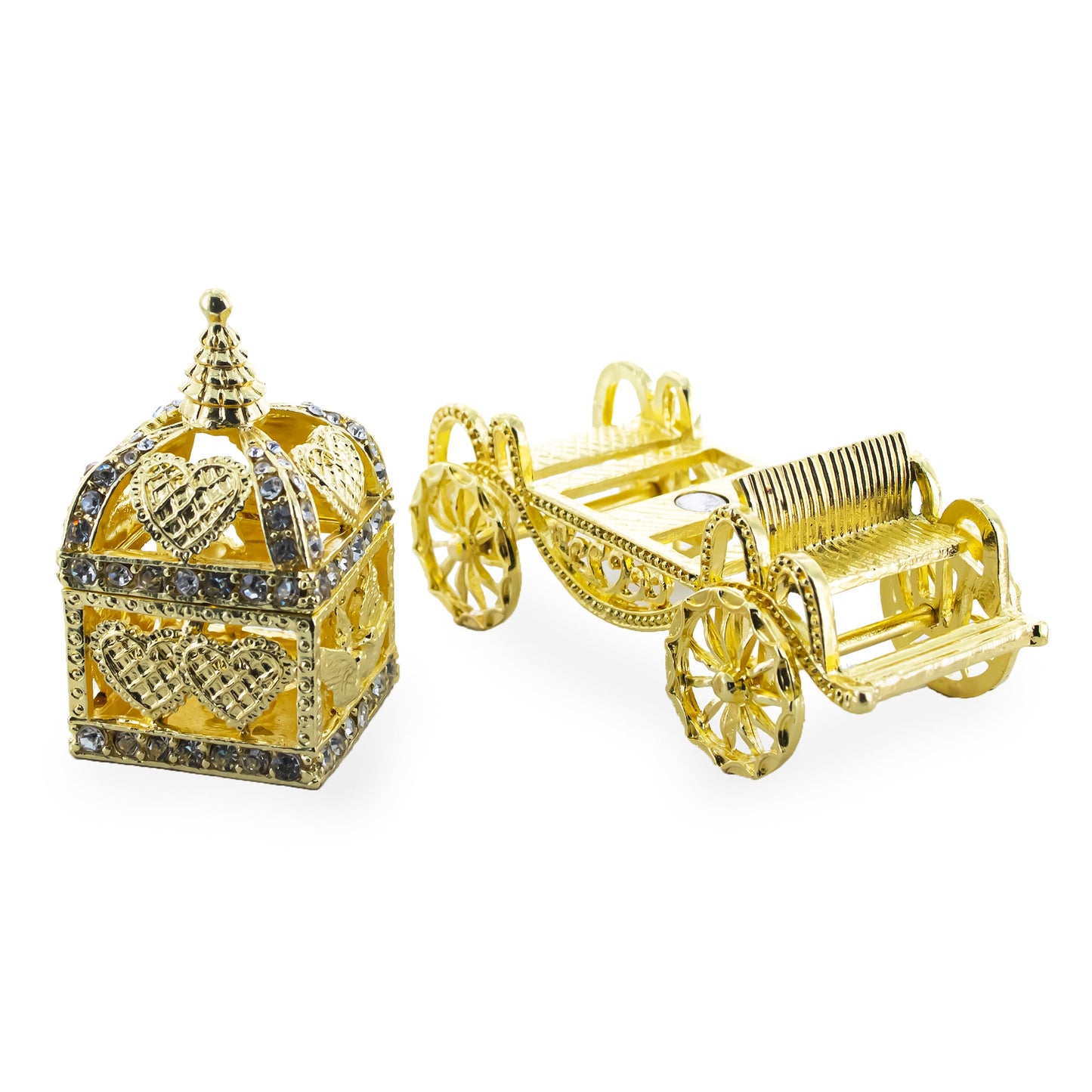 Golden Royal Coronation Coach Trinket Box Figurine