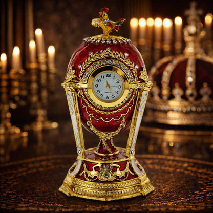 1900 Cockerel Royal Imperial Easter Egg in Red