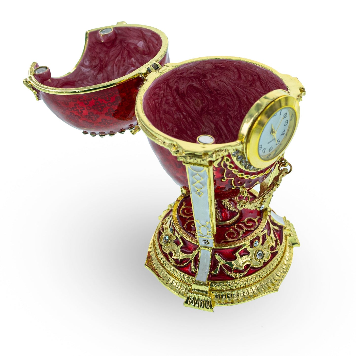 1900 Cockerel Royal Imperial Easter Egg in Red