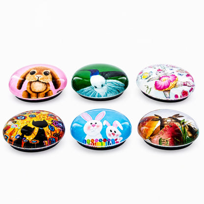 Bunnies, Hummingbird, Cats Easter Theme Fridge Magnets