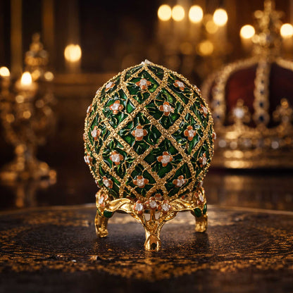 1907 Rose Trellis Royal Easter Egg 3.25 Inches
