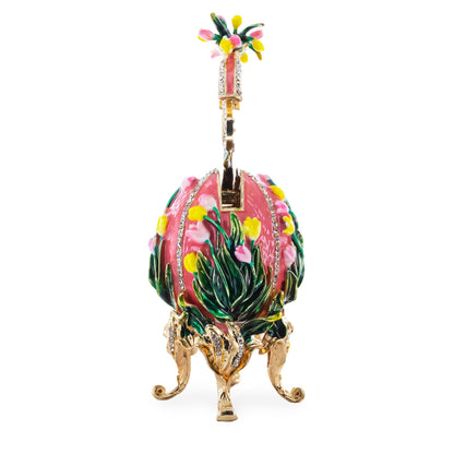 1898 Lilies of the Valley Royal Imperial Metal Easter Egg in Pink