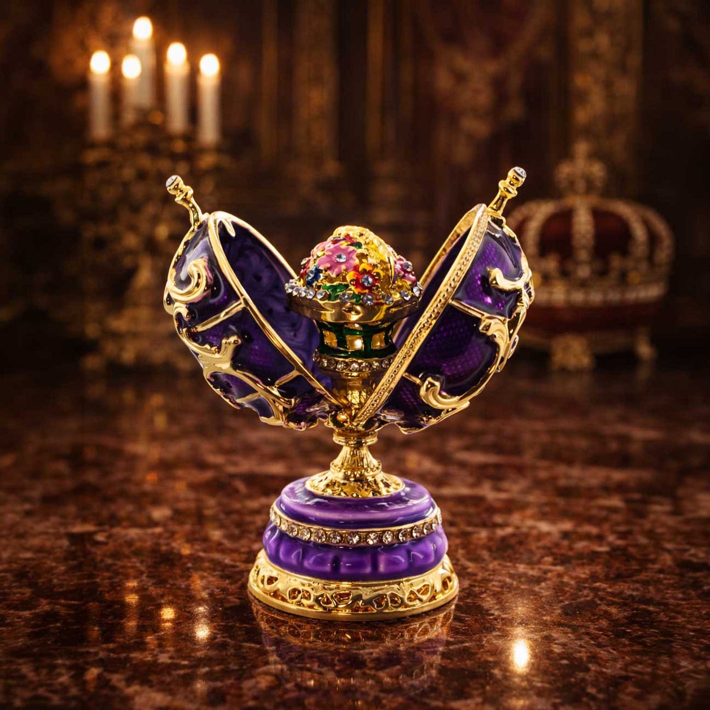 1899-1903 Spring Flowers Royal Imperial Easter Egg 3.4 Inches