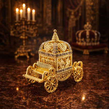 Golden Royal Coronation Coach Trinket Box Figurine