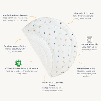 Organic Baby Play Mat - Rainbow and Ivory