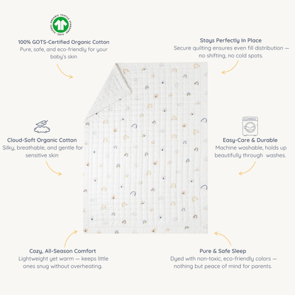Organic Kids Quilt - Dotty & Rainbow
