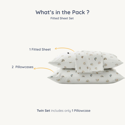 Organic Kids Fitted Sheet - Rainbow