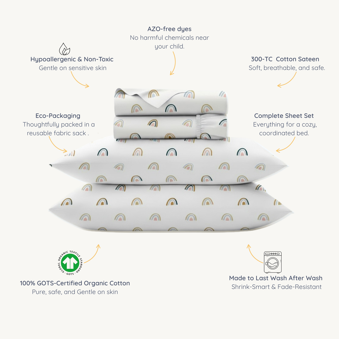 Organic Cotton Sheet Set - Rainbow