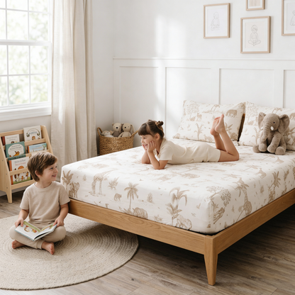 Organic Kids Fitted Sheet - Safari
